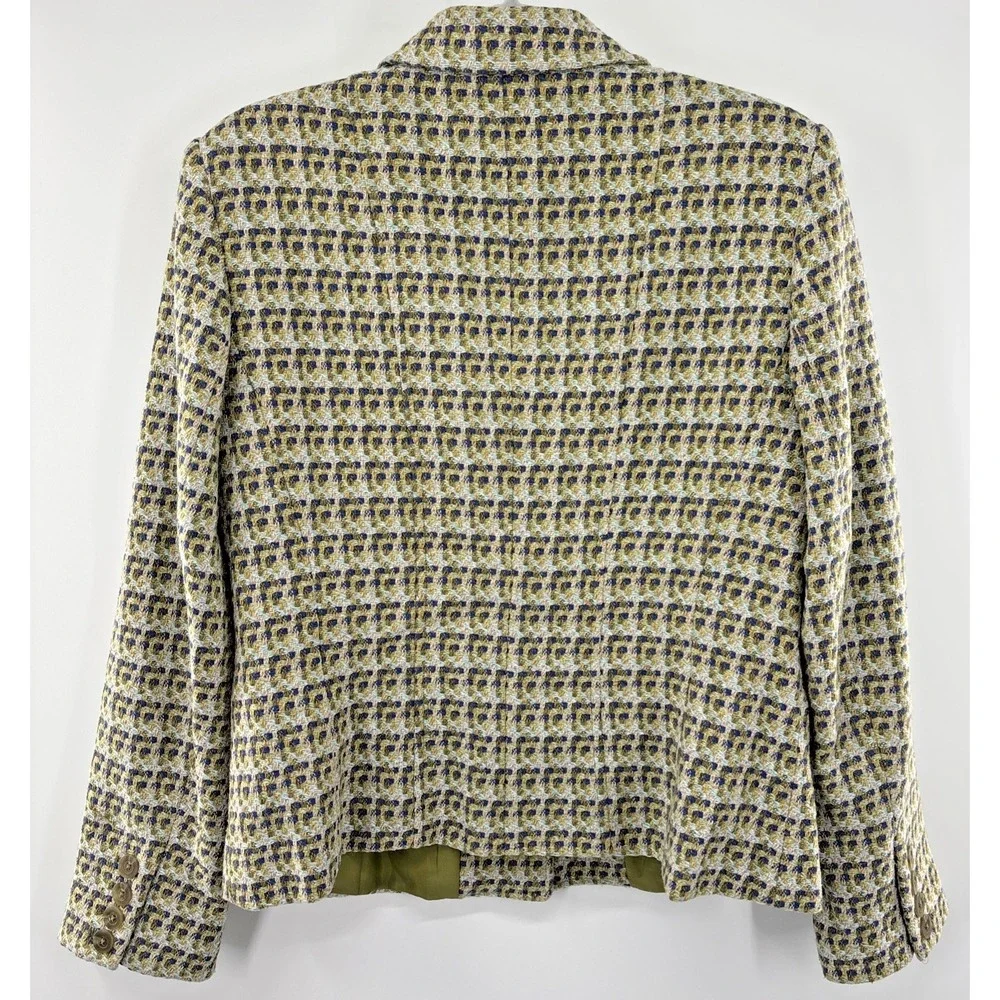 Talbots Wool Blazer Vintage Green Tweed Womens Size 10 Vintage Coquette USA - Picture 10 of 12